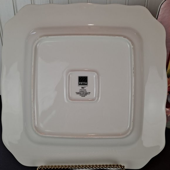 Set of (2) 222 Fifth Plates Hummingbird Tropical Floral 11" - Picture 8 of 8